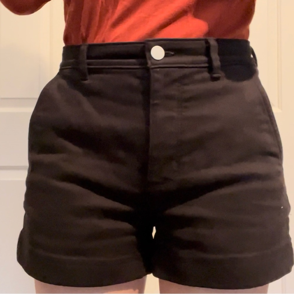 Everlane Black Cotton Twill Shorts size 4